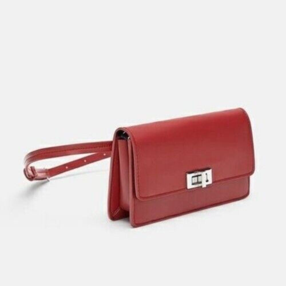 Zara Basic Collection Women's Red Mini Crossbody … - image 2